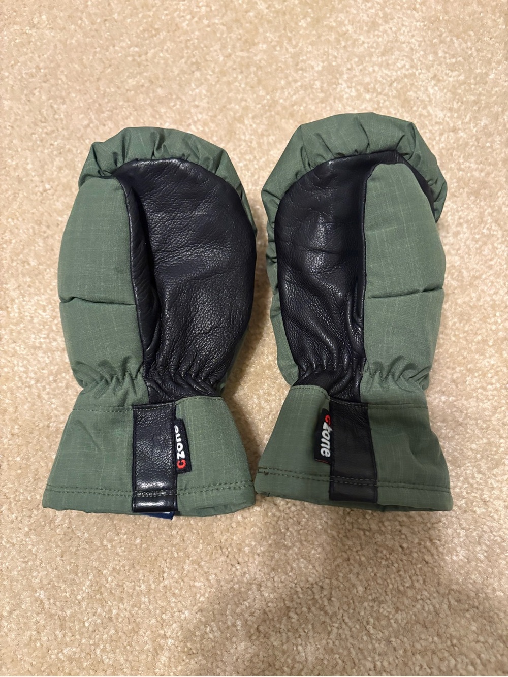 Hestra Kids Mittens in Olive Green and Black